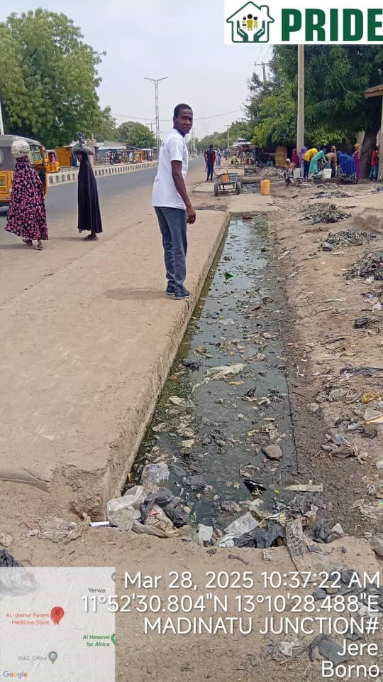 filled-up and stagnant drainage